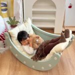 Детска катерушка с люлка и пързалка Feelkids – зелена - Image 5