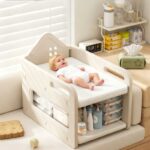 Бежов бебешки повивалник с отделение за пелени и принадлежности – Feelkids - Image 3