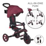 Детска триколка 4 в 1 GLOBBER EXPLORER TRIKE FOLDABLE, сгъваема, цвят бургунди - Image 9