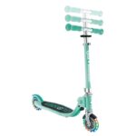 Детска сгъваема тротинетка с две светещи колела Globber Flow Foldable Junior Lights - ментова - Image 4