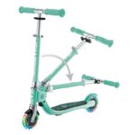 Детска сгъваема тротинетка с две светещи колела Globber Flow Foldable Junior Lights - ментова - Image 3