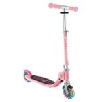 Детска сгъваема тротинетка с две светещи колела Globber Flow Foldable Junior Lights - розова - Image 9