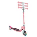 Детска сгъваема тротинетка с две светещи колела Globber Flow Foldable Junior Lights - розова - Image 4