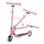 Детска сгъваема тротинетка с две светещи колела Globber Flow Foldable Junior Lights - розова - Image 3
