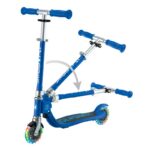 Детска сгъваема тротинетка с две светещи колела Globber Flow Foldable Junior Lights - синя - Image 3