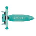 Детска сгъваема тротинетка с родителски контрол Globber Go Up Deluxe Flash Lights, ментово зелена - Image 3