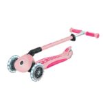 Детска сгъваема тротинетка с родителски контрол Globber Go Up Deluxe Flash Lights, розова - Image 4