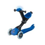 Детска сгъваема тротинетка с родителски контрол Globber Go Up Deluxe Flash Lights, тъмно синя - Image 8