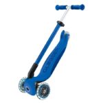 Детска сгъваема тротинетка с родителски контрол Globber Go Up Deluxe Flash Lights, тъмно синя - Image 5