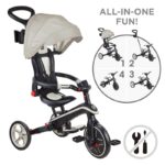 Детска триколка 4 в 1 GLOBBER EXPLORER TRIKE FOLDABLE, сгъваема, бежов цвят - Image 7