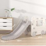 Детски игрален модул автобус с пързалка – сив - Image 2