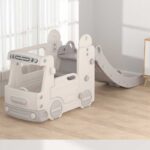 Детски игрален модул автобус с пързалка – сив - Image 3