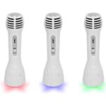 Детски Bluetooth микрофон със светлини и тонколона, бял - Image 3