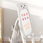 Детски комплект от дъска за рисуване 2 в 1 и стол, Сиво мече - Image 5