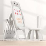 Детски комплект от дъска за рисуване 2 в 1 и стол, Сиво мече - Image 3