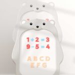 Детски комплект от дъска за рисуване 2 в 1 и стол, Сиво мече - Image 6