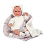 Кукла-бебе Беатрис с бял пухкав тоалет и одеяло, реално тегло - 35 см - Image 3