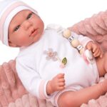 Кукла-бебе Лола в розово плюшено кошче, реално тегло - 40 см - Image 8