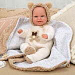 Кукла-бебе в гащеризон на мече с реално тегло - 35 см - Image 7