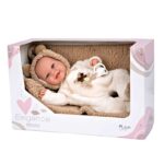 Кукла-бебе в гащеризон на мече с реално тегло - 35 см - Image 2