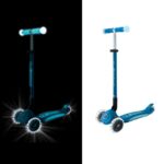 Сгъваема тротинетка със светещи дръжки ELITE GLOW LIGHTS, петролено синя - Image 2