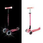 Сгъваема тротинетка със светещи дръжки ELITE GLOW LIGHTS, цвят корал - Image 2