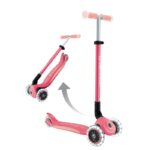 Сгъваема тротинетка със светещи дръжки ELITE GLOW LIGHTS, цвят корал - Image 5