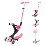 Тротинетка с родителски контрол GO UP DELUXE LIGHTS, пастелно розова - Image 9