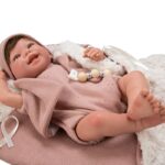 Усмихната кукла-бебе Химена в розово и чанта за носене - 45 см - Image 2