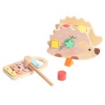Дървен таралеж за сортиране, музика и игра – 9 части
